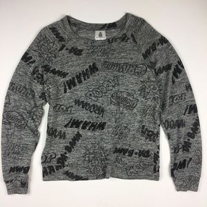 Jerry Leigh Boom Pow Lightweight Gray Sweater